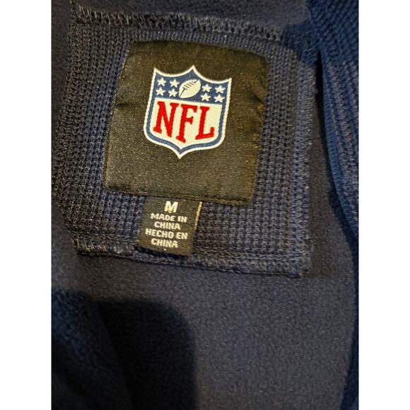 NFL Seattle Seahawks Navy Gray Full Zip Fleece Lined Knit Sweater jacket SZ M - Picture 3 of 7